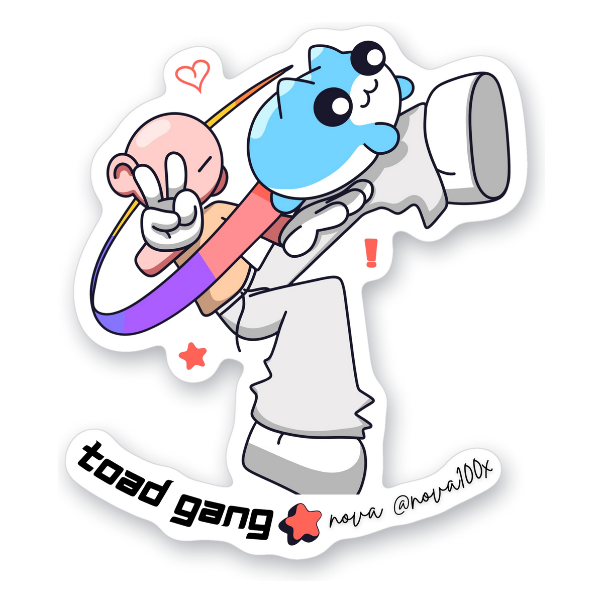 Nova Collab Two Vinyl Sticker, White