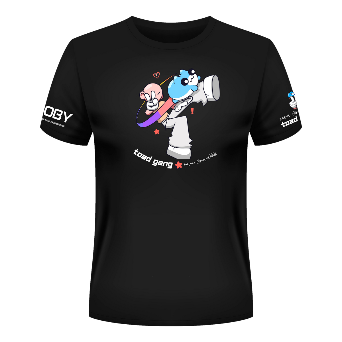 Nova Collab Two Ring Spun Cotton Tee, Black