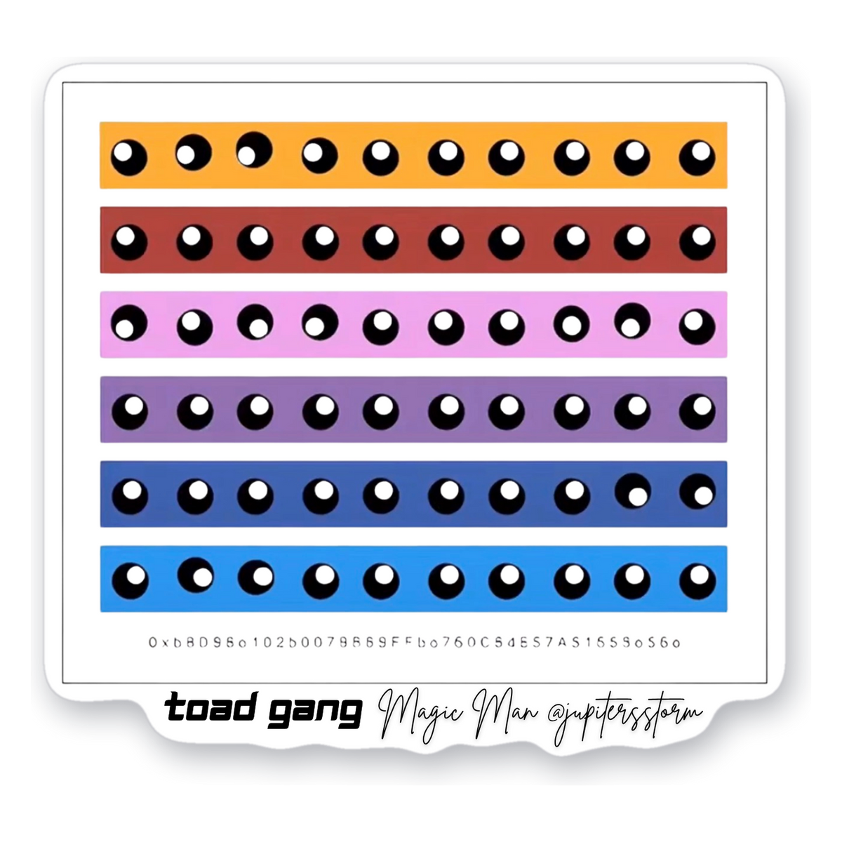 Toad Eyes Sticker Vinyl Sticker, White
