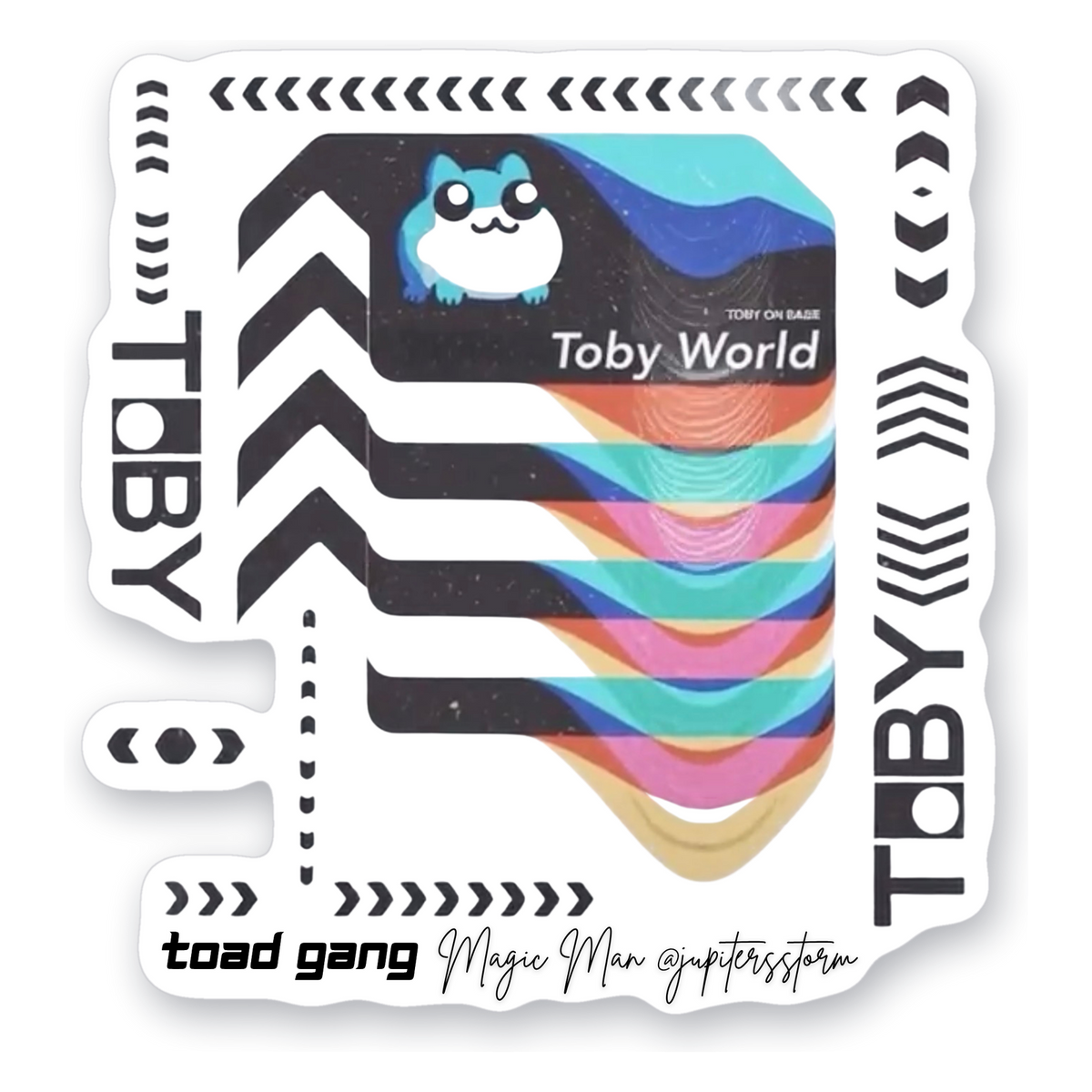 Toby World Sticker Vinyl Sticker, White